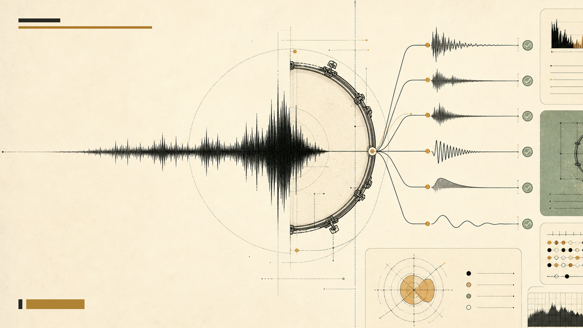 Abstract Kickopedia waveform artwork for the Amen Brother kick-drum dossier