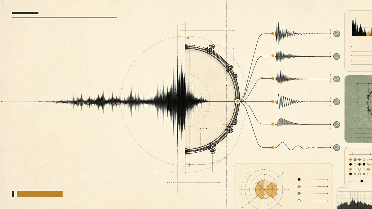 Kickopedia landmark recording evidence library with waveform and archive-inspired forms